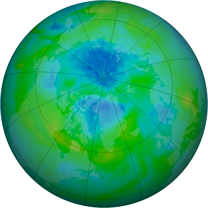 Arctic ozone map for 09 September 2004